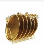 Mikasso Metal Gold Tabaklık-Tabak Standı Metal Sarı