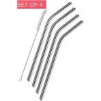 Mikasso Metal Pipet 4 Adet Temizleme Fırçalı Çelik Pipeti 5 Parçalı Set Çelik Çok Renkli