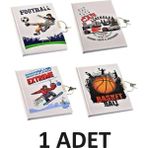 Mikasso Mikro Kaliteli Kilitli Hatıra Defter Karton Düz Çizgili Orta Boy Çok Renkli Not Defteri A5 60 Yaprak