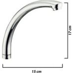 Mikasso Mix Kuğu Lavabo Musluğu Batarya Borusu Kısa Boru 17CM Krom
