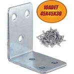 Mikasso Mobilya Eşya Dolap Duvara Sabitleme Köşebent Bağlantı Aparatı L Demiri Gönye 45X45X30 mm 10 Adet. gr