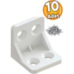 Mikasso Mobilya Eşya Dolap Köşebent Bağlantı Sabitleme Sabitleyici L Gönye 28X28X30 mm Plastik (10 Adet) Bey