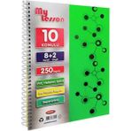 Mikasso My Lesson A4 Plastik Kapaklı Defter Spralli Ayraçlı 10 Konulu Sert Spiralli Kareli Büyük Boy Mavi Ok - Çok Renkli