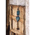 Mikasso Nazar Boncuklu Seramik Bilge Baykuş ve Desenli Saksı Temalı Dekoratif Duvar Süsü 7X45 cm Seramik Çok - Çok Renkli