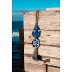 Mikasso Nazar Boncuklu Seramik Sağlam Çapa ve Yonca Çiçekli Dekoratif Duvar Süsü 7X35 cm Seramik Çok Renkli