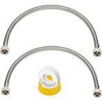Mikasso Noyan 3/8 3/8 Spiral Klozet Bağlantı Hortumu Flexi 50 cm 2'li Fleks Sızdırmaz Teflon Bant