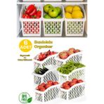 Mikasso Org-23 6lı Çok Amaçlı Plastik Dolap Içi Düzenleyici Saklama Kutusu Organizer Sepet - Beyaz Plastik T
