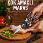 Mikasso Paslanmaz Çelik Ultra Keskinleştirilmiş Mutfak Makası PorfatifMakas Çok Amaçlı Balık Et Sebze Makası