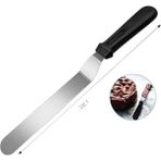 Mikasso Paslanmaz Eğik Pasta Spatula Bıçağı Orta Boy Çelik Gümüş