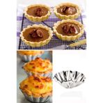 Mikasso Paslanmaz Mini Kek Kalıbı, Tart, Tartolet, Brownie Muffin Kalıbı 6 Adet Metal Metalik