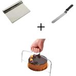 Mikasso Pasta Sıvama Spatulası Çelik Spatula Hamur Kazıyıcı 3 Lü Set Bhl Çelik Gri