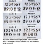 Mikasso Pelince - Ahşap Kontraplak, Lazer Kesim, Duvar Saati Rakam Seti - Çiçekli Model - Yükseklik 3 cm Ahş - Çok Renkli