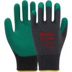 Mikasso PL17 Flex Polyester Örme Yeşil Lateks Kaplı Camcı Iş Eldiveni Gri
