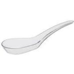 Mikasso Plastik Çin Kaşığı Şeffaf - Paket ( 50 Ad ) Çelik Beyaz