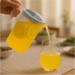 Mikasso Plastik Oval Sürahi Kapaklı Su Sürahisi 2l Renkli Kapaklı 1 Adet Gri Plastik