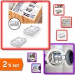 Mikasso Pratik 12 Bölmeli Çekmece Düzenleyici + Ayakkabı Yıkama Filesi - Kapak Bağlamalı - 2li Set X3N0R8 El