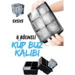 Mikasso Pratik 6'lı Sililkon Kare Buz Kalıbı Silikon