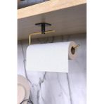 Mikasso Pratik Kağıt Rulo Havluluk, Havlu Askısı, Banyo Mutfak Paslanmaz Havluluk - Peçetelik Altın Metal