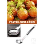 Mikasso Pratik Paslanmaz Çelik Köfte ve Lokma Kaşığı | Lokma Dökme Hamur Kaşığı | Köfte Şekillendirici Kaşık