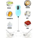 Mikasso Pratik Pilli Mini Mikser Kahve ve Süt Köpürtücüsü Yumurta Çırpıcısı Plastik