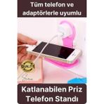 Mikasso Pratik Priz Telefon Tutucu Şarj Askısı Standı Dekoratif Katlanır Plastik Adaptör Kablo Düzenleyici - Çok Renkli