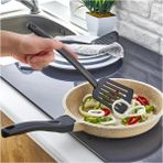Mikasso Pratik Yanmaz Yapışmaz Teflon Spatula Dayanıklı Teflon Servis Spatulası Plastik Siyah