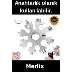 Mikasso Premium Paslanmaz Çelik Çok Fonksiyonlu Kullanışlı Alyan Tornavida Takım Anahtarlık Konserve Açıcı