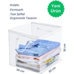 Mikasso Pvc Küp Çanta Oyuncak Giysi Saklama Kutusu Şeffaf Düzenleyici Hurç Organizer 30X30X30-1 Adet Plastik