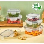 Mikasso Quick Tam Vakumlu Kilitli Sızdırmaz Saklama Kabı Seti 3' Lü 1400ML.-800ML.-400ML. Şeffaf Plastik Tur