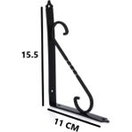 Mikasso Renk Seçenekli Siyah 15.5X11 Ferforje Raf Altı Metal L Ayak Siyah