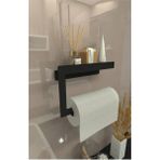 Mikasso Rulo Kağıt Havluluk Peçetelik Banyo ve Mutfak Düzenleyici Siyah Siyah Metal
