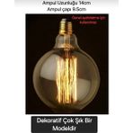 Mikasso Rustik Ampül G95 Flemanli Model 40W Dekortatif Ampul Dış Mekana Uygun Sarı
