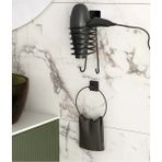 Mikasso Sağlam Yapışkanlı Siyah Saç Kurutma Makinesi Askısı ve Havluluk 2li Set Banyo Askısı Siyah