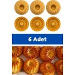 Mikasso Sarı 6'lı Silikon Mini Kek Kalıbı - Muffin Kalıbı 6 Adet Göbekli Kek Kalıbı Silikon Sarı