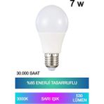 Mikasso Sarı Işık LED Ampul – 7W E27 Duy, %85 Enerji Tasarruflu, 220° Açılı, 30.000 Saat Kullanım Ömürlü - Çok Renkli