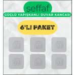 Mikasso Şeffaf Kendinden Güçlü Yapışkanlı Mutfak, Kahve Köşesi Banyo, Duş Çok Amaçlı Kancalı Askı Beyaz