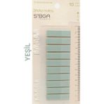 Mikasso Şeffaf Yeşil Renkli Postit Post-It Post It. Kitap Ayracı Ayraç Postit Sticker Not Kağıdı 200 Yaprak - Çok Renkli