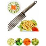 Mikasso Şekilli Patates Bıçağı Tırtıklı Meyve Sebze Dilimleme Bıçağı Cips Bıçağı Paslanmaz Çelik