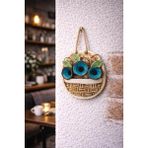 Mikasso Seramik Duvar Süsü Seramik Çiçekli Pabuç Duvar Süsü 25CM Ceramic Balkon Kapı Süsü Seramik Mavi - Çok Renkli
