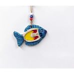Mikasso Seramik Mini Balık Dekoratif Duvar Süsü 12X8 cm Seramik Beyaz - Çok Renkli
