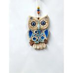 Mikasso Seramik Mini Baykuş Dekoratif Duvar Süsü 10X15 cm Seramik Beyaz - Çok Renkli