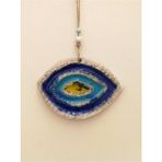 Mikasso Seramik Mini Göz Nazarlık Dekoratif Duvar Süsü 11X14 cm Seramik Turuncu - Çok Renkli