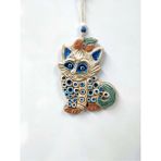 Mikasso Seramik Mini Kedi Dekoratif Duvar Süsü 16X11 cm Seramik Beyaz - Çok Renkli