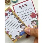 Mikasso Sevimli Kız Sarı ve Kırmızı 2'li Post-It Set / Mini Not Kağıdı / Bullet Journal Yapışkanlı Not Kağıd - Çok Renkli