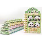 Mikasso Sevimli Panda Ayraçlı Mini Not Defteri (9X14,5 Cm) - Komik Pandalar Yumuşak Spiralli Çizgili Küçük B - Çok Renkli