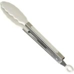 Mikasso Silikon Uçlu Metal Servis Maşası Kremrengi 25 cm Silikon Bej
