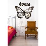 Mikasso Siyah Ahşap Kelebek ve Home Duvar Dekoru Salon Oturma Odası Antre Kapı Süsü Için 50X30CM Mdf Tablo A - Çok Renkli