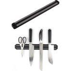 Mikasso Siyah Mıknatıslı Bıçak Tutucu Organizer Bıçaklık Standı Askı Aparatı 33 cm Metal Siyah