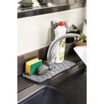 Mikasso Su Tutucu Musluk Matı Mutfak ve Banyo Için Koruyucu Musluk ve Lavabo Matı. Plastik Gri