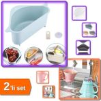 Mikasso Süzgeçli Köşe Kenar Lavabo Süzgeci + Sürahi Şeklinde Pirinç Yıkama Süzgeci - 2li Set P6M0E4 Plastik
